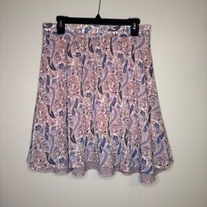 ESQUALO‎ Pink and Blue Paisley Skater Skirt